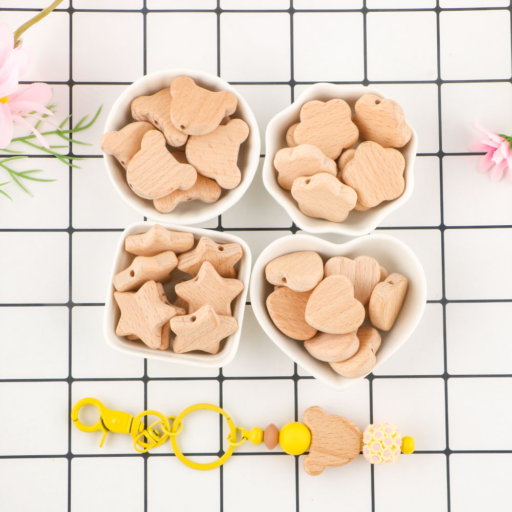 Kovict 너도밤나무 곰 꽃 사랑 나무 비즈, DIY - Useful Tech Accessories 리뷰 및 가격