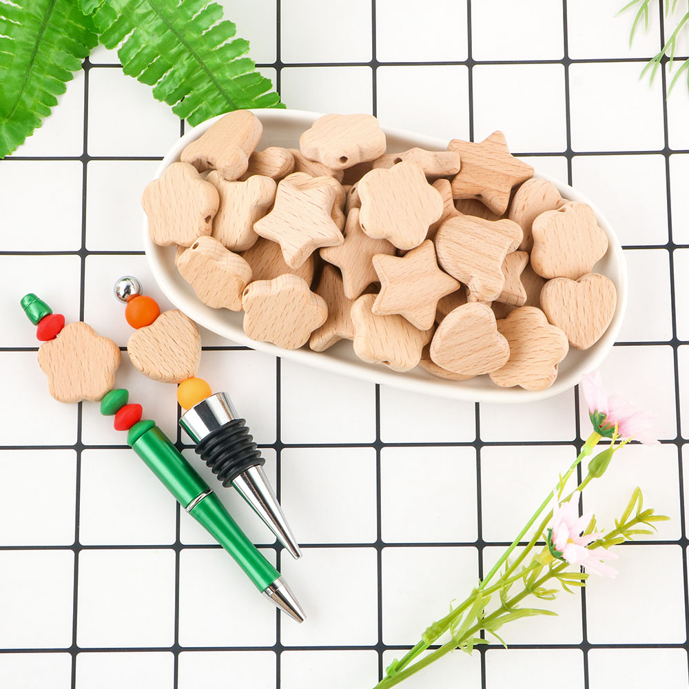Kovict 너도밤나무 곰 꽃 사랑 나무 비즈, DIY - Useful Tech Accessories 리뷰 및 가격