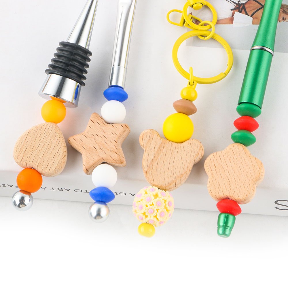 Kovict 너도밤나무 곰 꽃 사랑 나무 비즈, DIY - Useful Tech Accessories 리뷰 및 가격