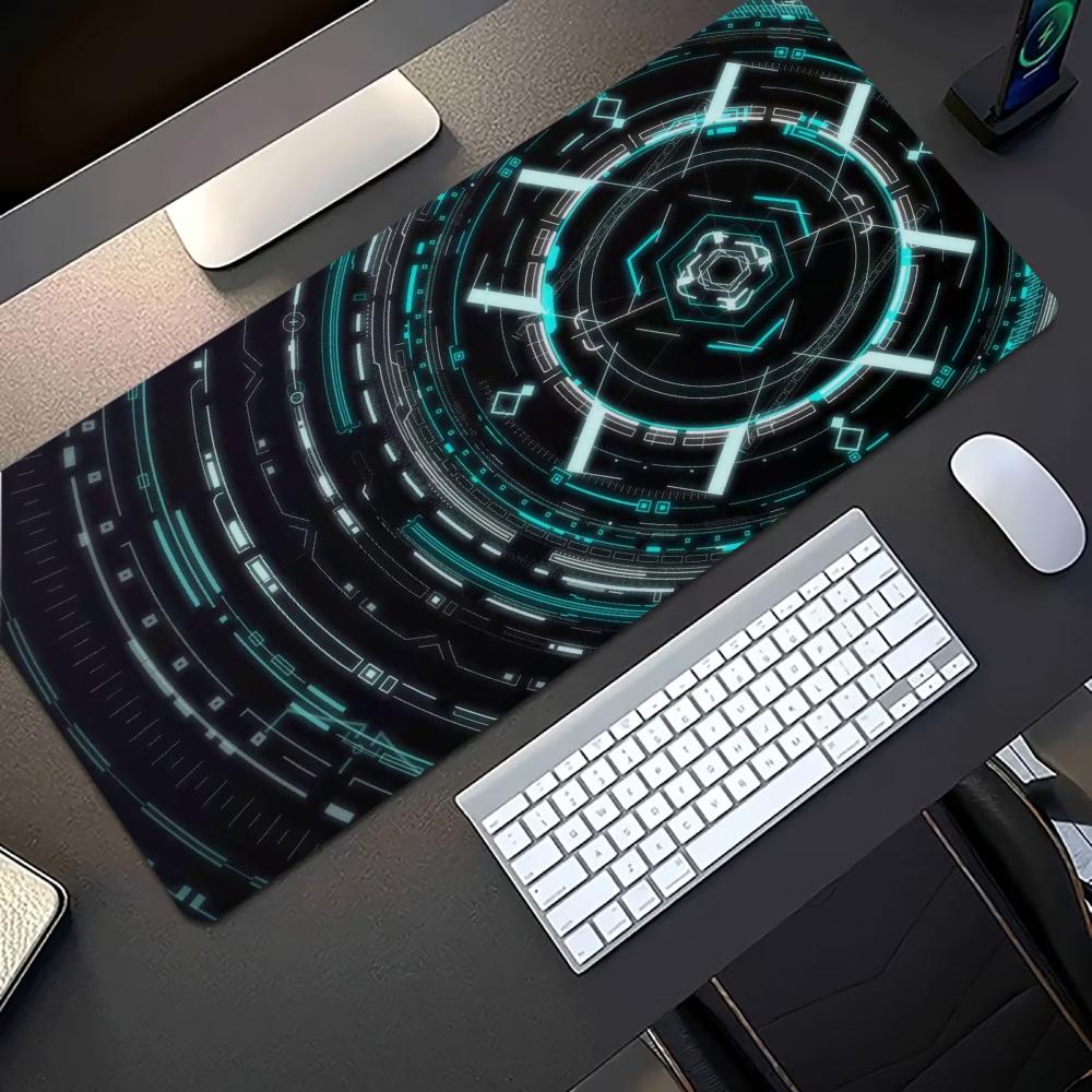 블루 테크 회로 사이버 패턴 대형 게임용 마우스패드 미 - Tech Accessories For Laptop 리뷰 및 가격
